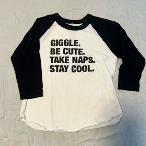 Espwa Black and White Raglan Tee